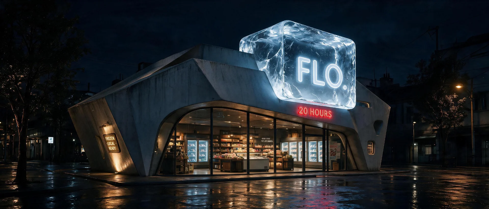 FLO. 20 HOURS virtual market at night